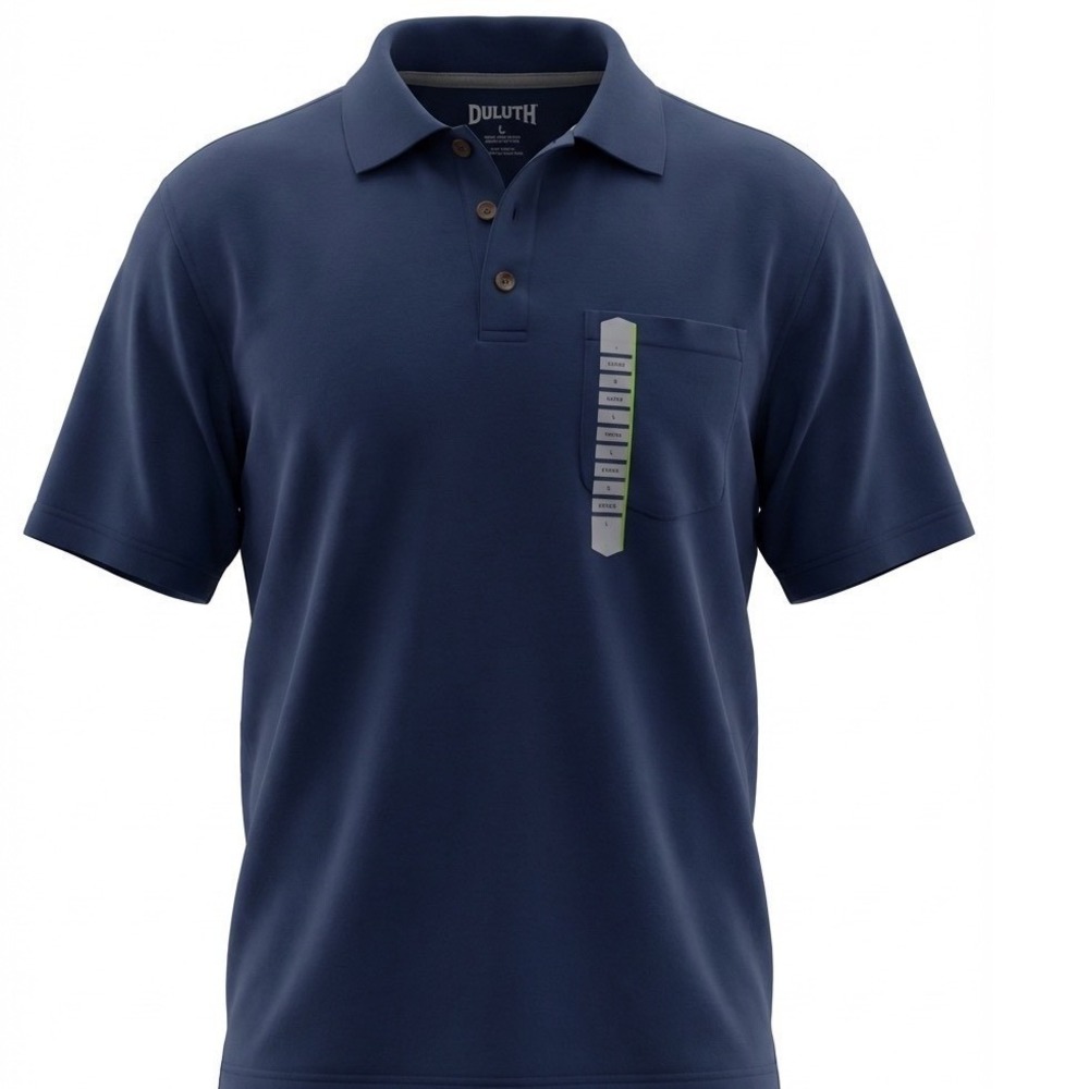 Duluth Trading Men's Polo Shirt L Blue Relaxed Fit Short Sleeve Preppy Casual